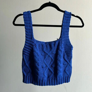 Kendall & Kylie Knit Crop Top | Kendall & Kylie Crop Top | Blue Crop Top | Knit